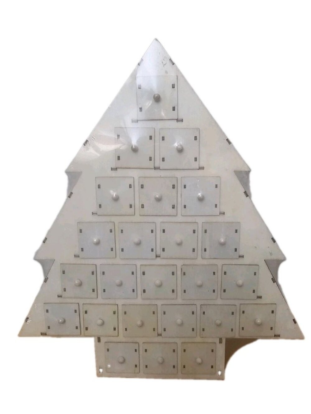 Christmas Noel Unfinished Tree Shaped Advent Calendar, 24 Drawers, DIY NEW